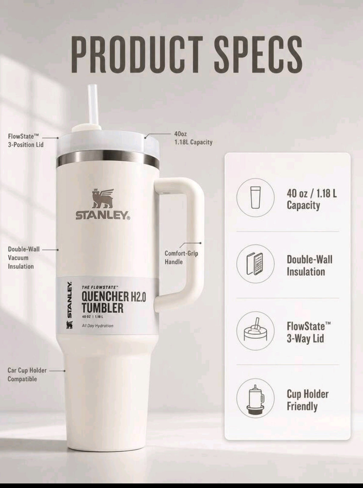 Stanley Quencher H2.0 FlowState Tumbler Fuschia 1.18L